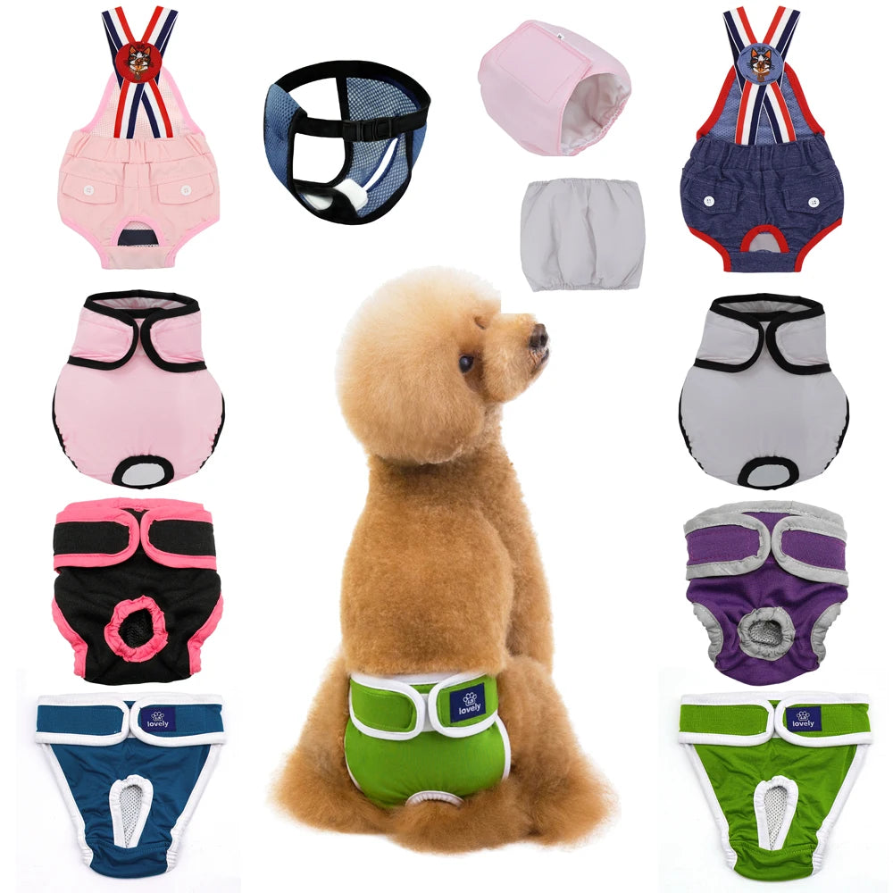 Soft Dog Diaper Pant Reusable Physiological Pants Washable Female Male Dogs Shorts Absorbent Pets Underwear Sanitary Panties
