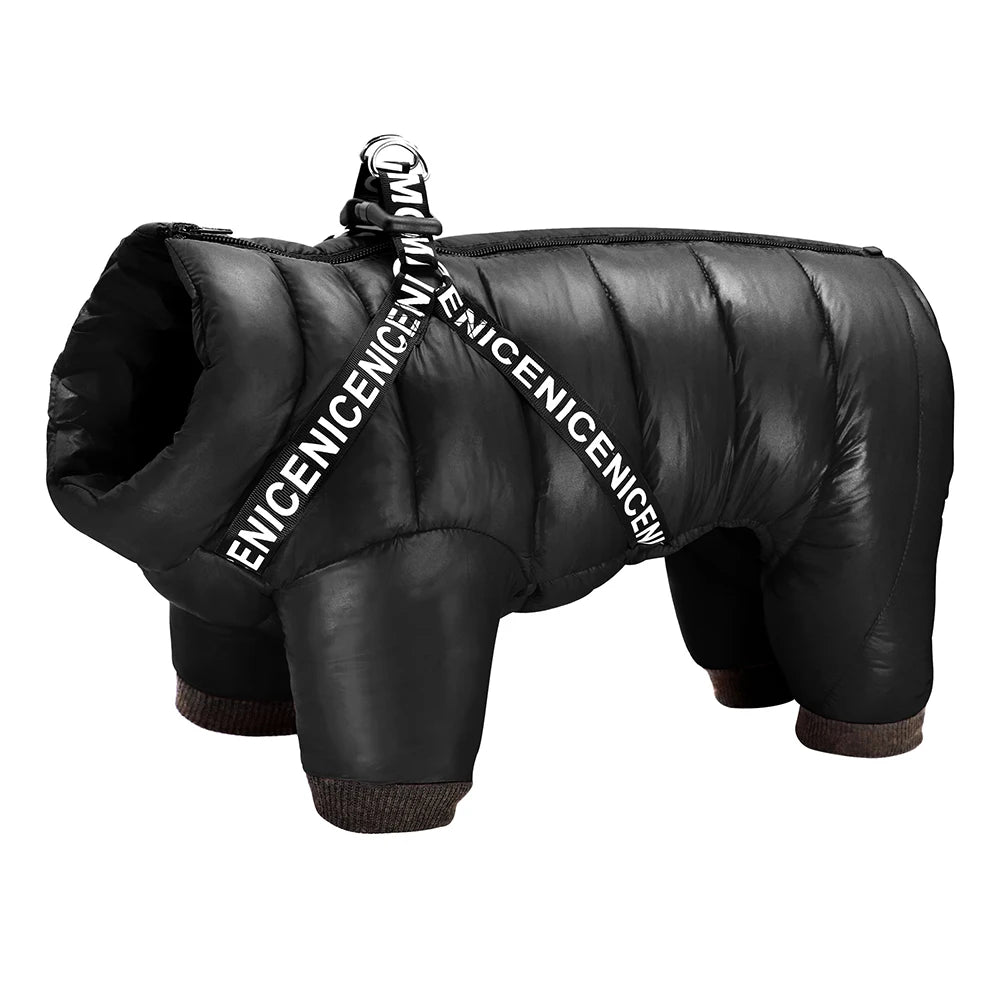 Warm Winter Dog Clothes With Harness Thick Cotton Dogs Coat Down Jacket Pet Clothing Outfit for Small Medium Dogs Chihuahua