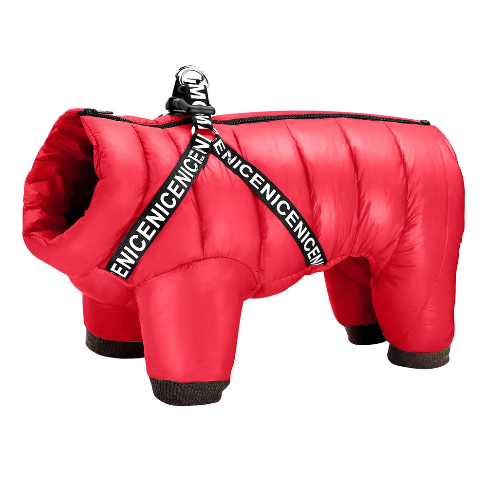 Warm Winter Dog Clothes With Harness Thick Cotton Dogs Coat Down Jacket Pet Clothing Outfit for Small Medium Dogs Chihuahua