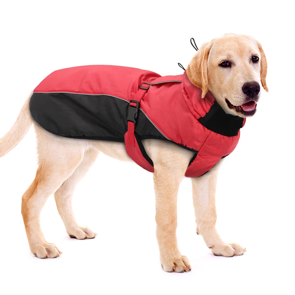 Winter Warm Big Dog Clothes Jacket Waterproof Large Dog Coat Vest Reflective Pet Raincoat Clothing For Medium Large Dogs XL-6XL