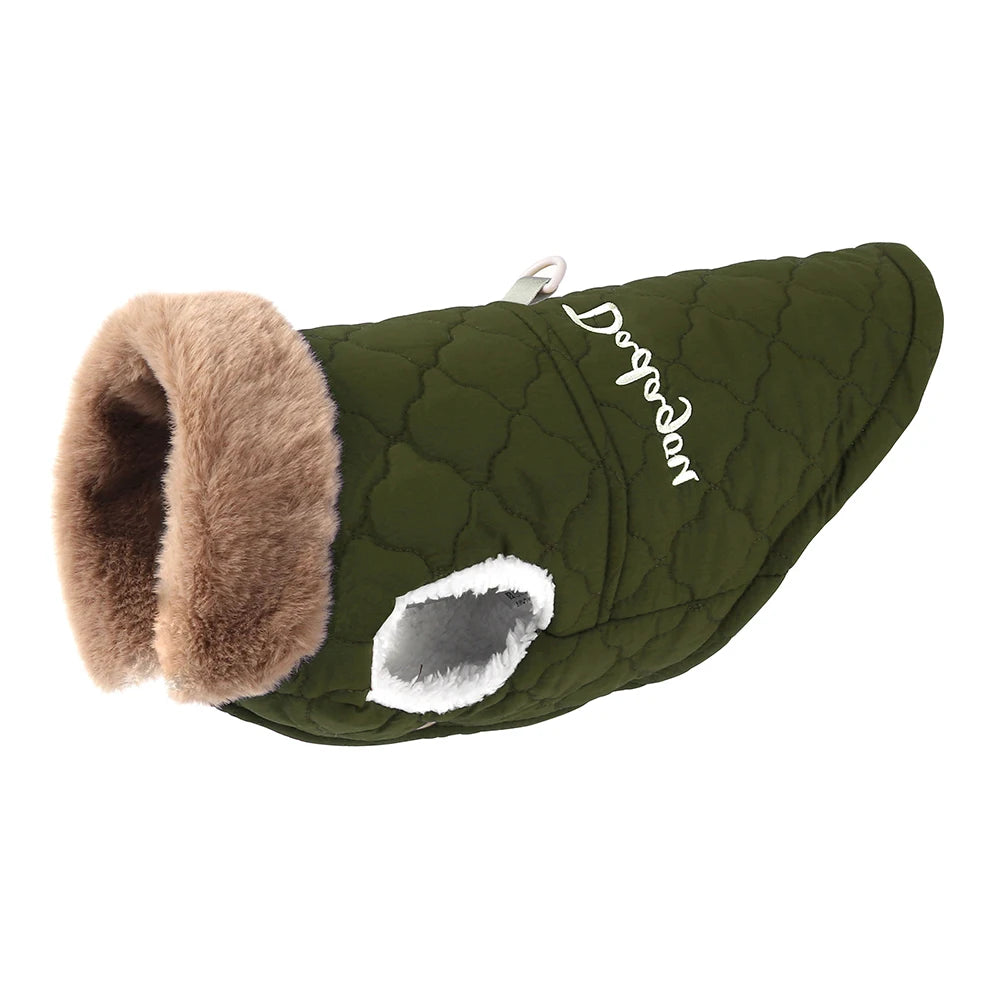 Winter Pet Jacket Clothes Super Warm Small Dogs Clothing With Fur Collar Cotton Pet Outfits French Bulldog Chihuahua Coat Vest