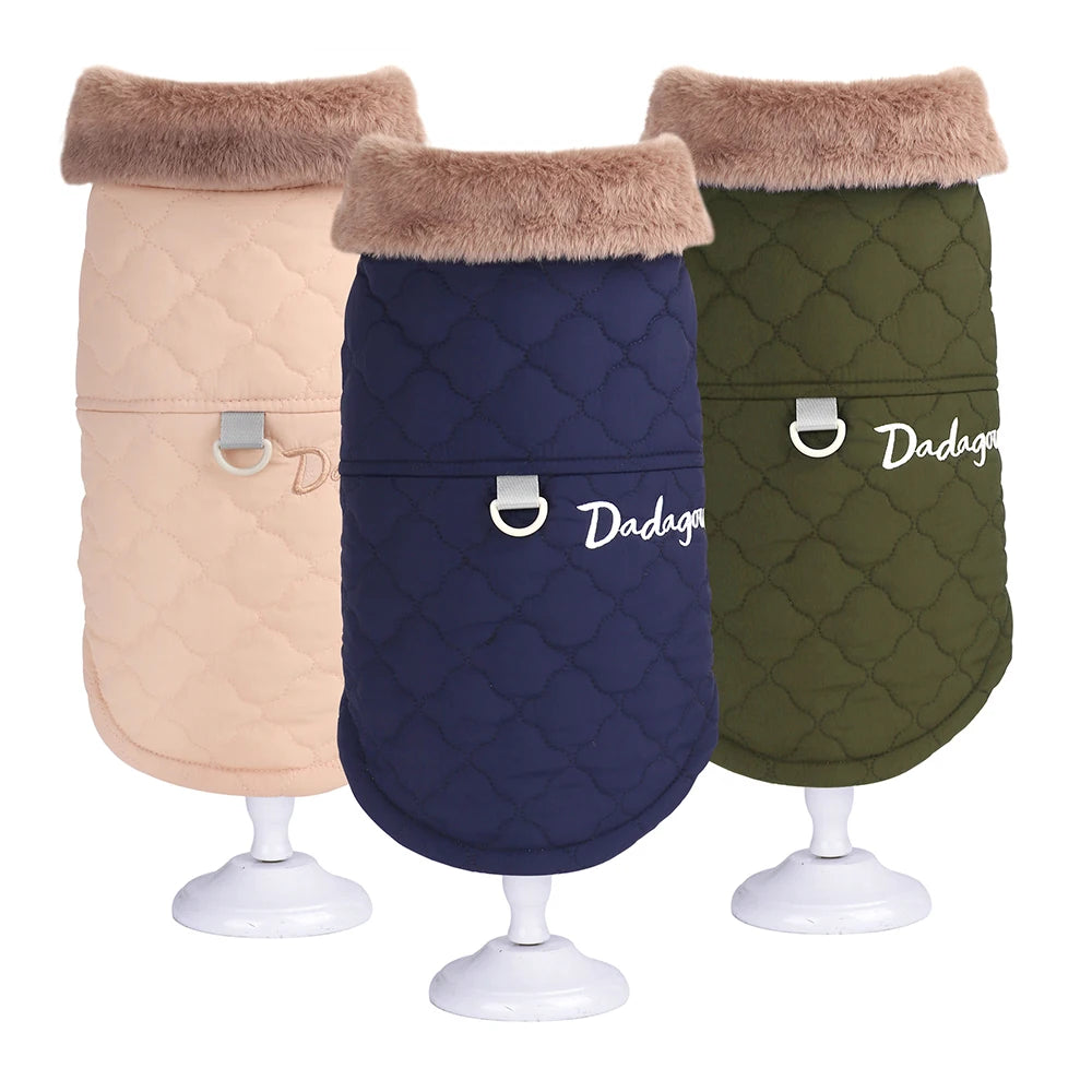 Winter Pet Jacket Clothes Super Warm Small Dogs Clothing With Fur Collar Cotton Pet Outfits French Bulldog Chihuahua Coat Vest