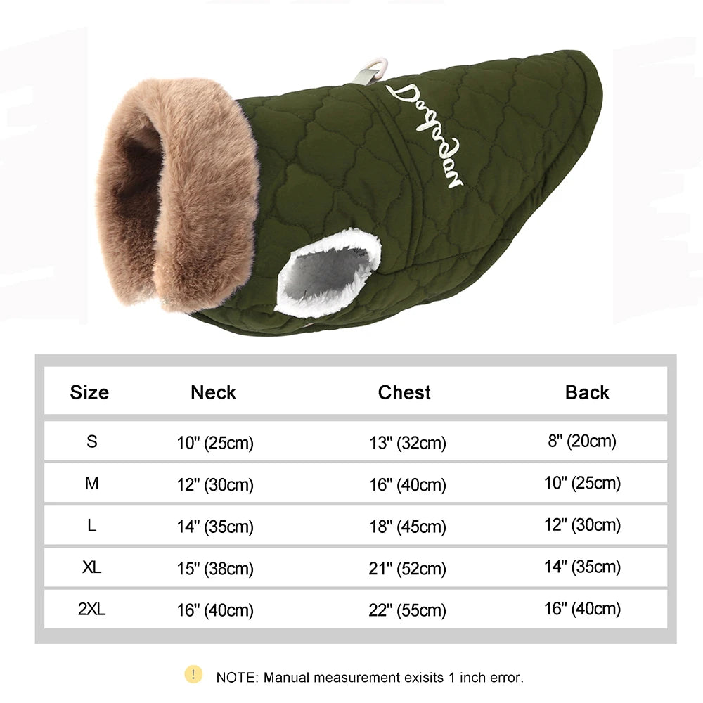 Winter Pet Jacket Clothes Super Warm Small Dogs Clothing With Fur Collar Cotton Pet Outfits French Bulldog Chihuahua Coat Vest