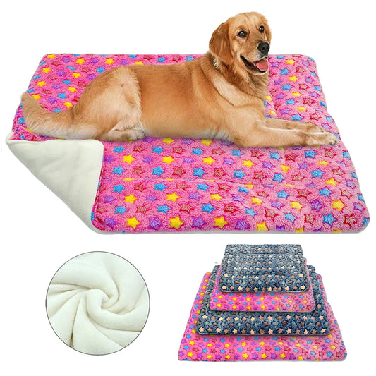 Thick Dog Bed Mat Soft Fleece Dogs Cushion Mattress Warm Winter Pet Sleeping Beds Kennel for Small Large Dogs 2 Sides Washable
