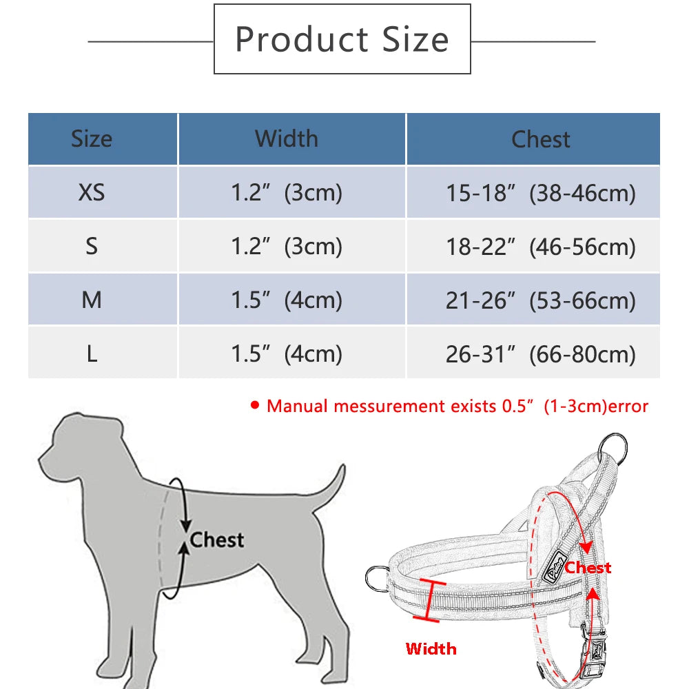No Pull Dog Harness Warm Nylon Dog Harness Reflective Pet Vest Padded Strap Harnesses For Small Medium Large Dogs Pitbull Buldog