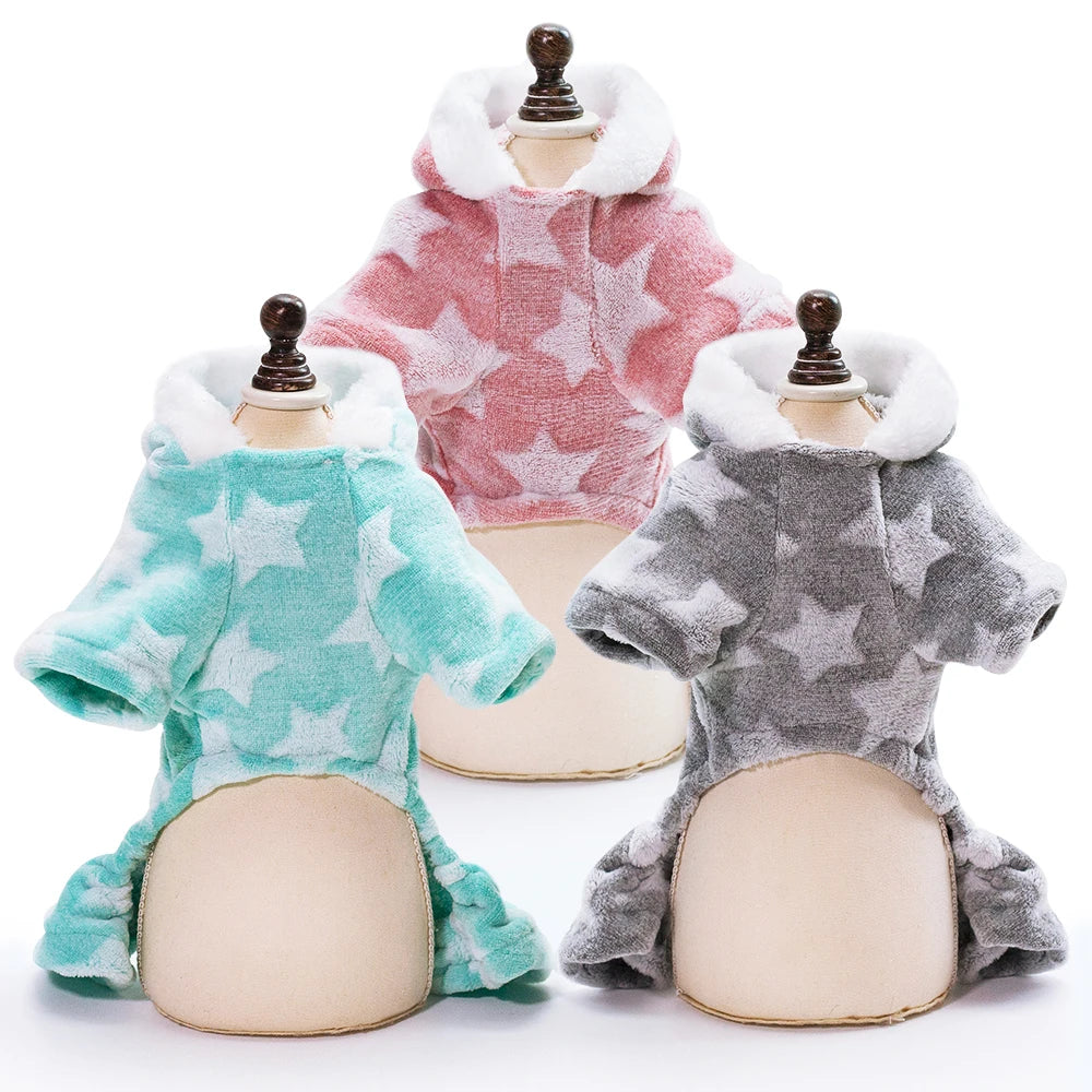Cute Dog Clothes Jumpsuit Warm Winter Puppy Cat Coat Costume Pet Clothing Outfit For Small Medium Dogs Cats Chihuahua Yorkshire