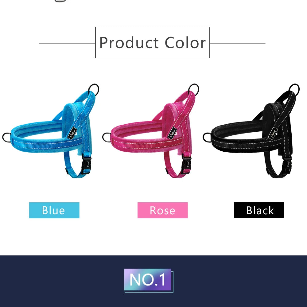 No Pull Dog Harness Warm Nylon Dog Harness Reflective Pet Vest Padded Strap Harnesses For Small Medium Large Dogs Pitbull Buldog