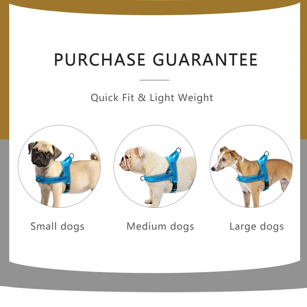 No Pull Dog Harness Warm Nylon Dog Harness Reflective Pet Vest Padded Strap Harnesses For Small Medium Large Dogs Pitbull Buldog