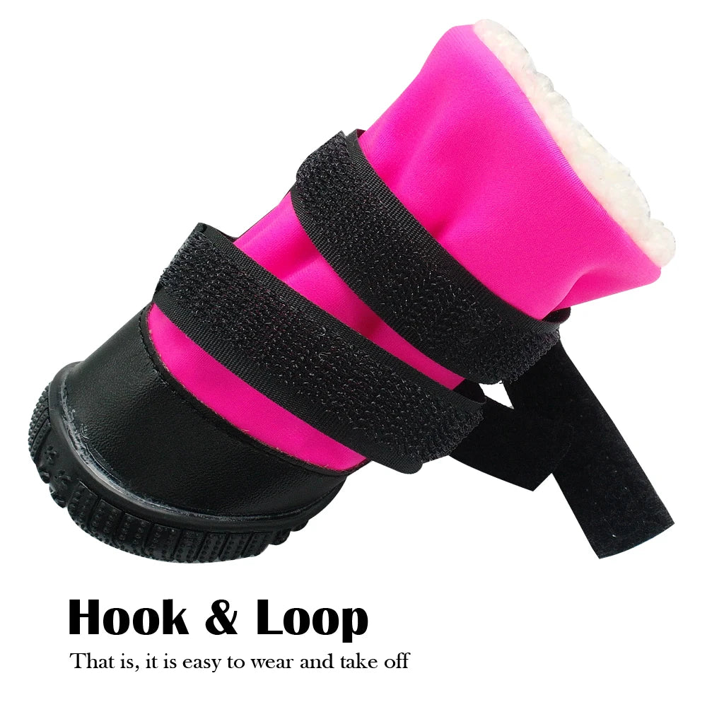 Winter Dog Shoes Waterproof Boots Pet Shoes Socks For Small Medium Dogs Non-slip Dog Shoe Bootie Snow Boots Reflective