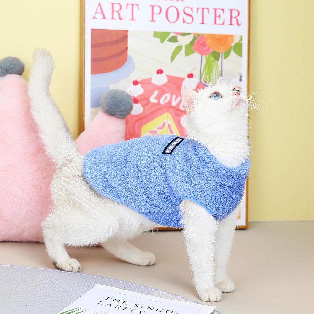 Warm Cat Puppy Clothes Soft Fleece Dog Kitten Jacket Vest Winter Chihuahua Coat Jumpsuit Pajamas Pet Clothing for Small Cat Dogs