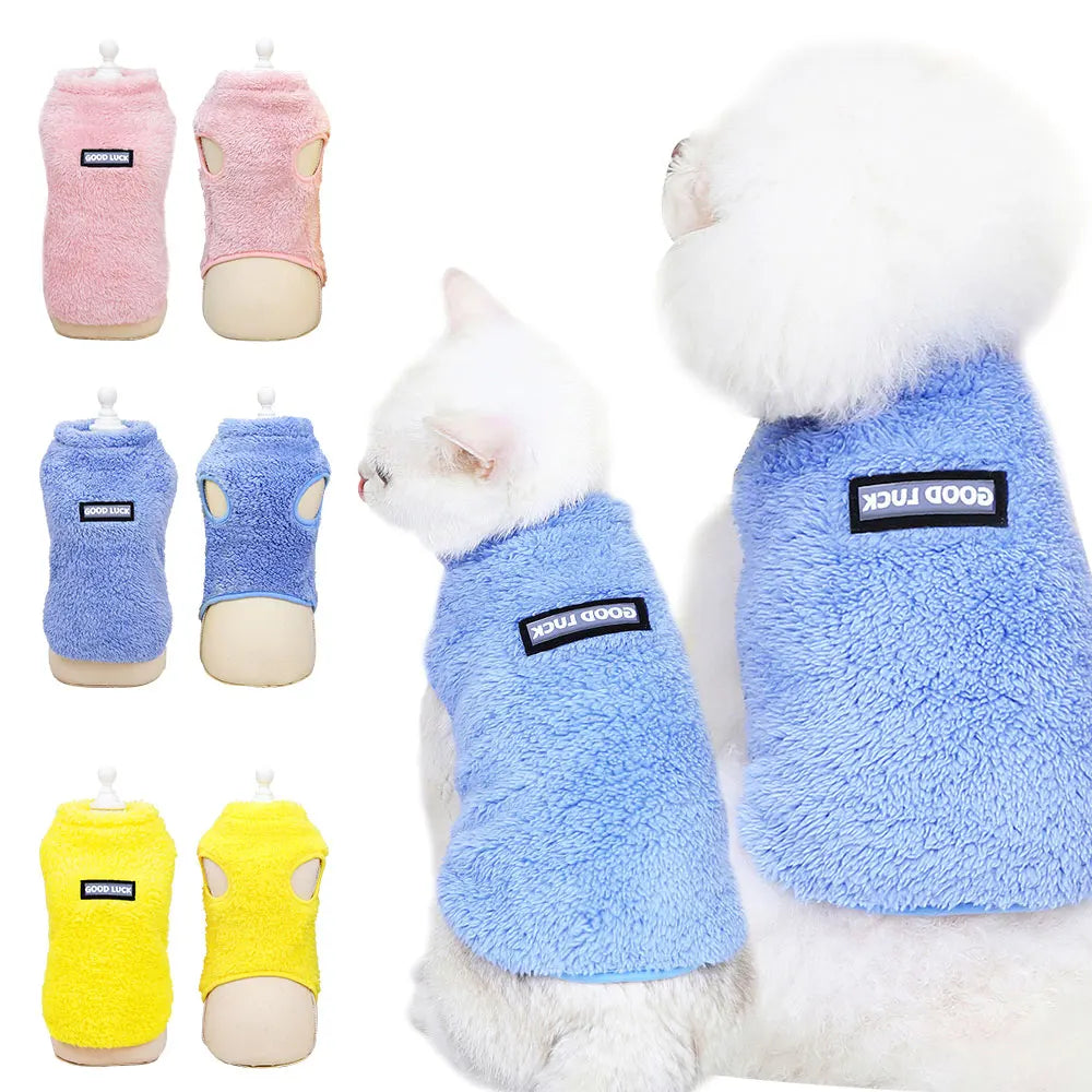 Warm Cat Puppy Clothes Soft Fleece Dog Kitten Jacket Vest Winter Chihuahua Coat Jumpsuit Pajamas Pet Clothing for Small Cat Dogs