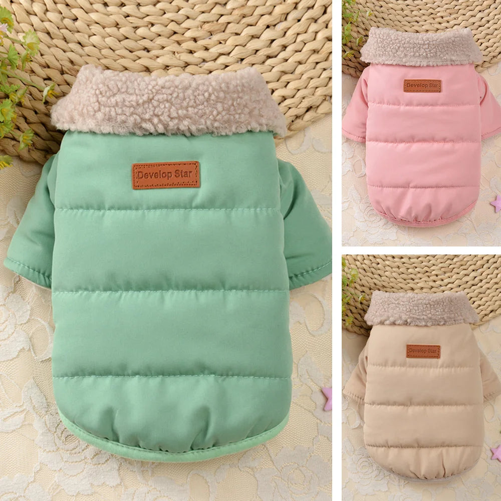 Warm Winter Dog Clothes Fur Collar Dogs Clothing Jacket Outdoor Thick Pet Puppy Coat for Small Medium Dogs Yorkshire Chihuahua