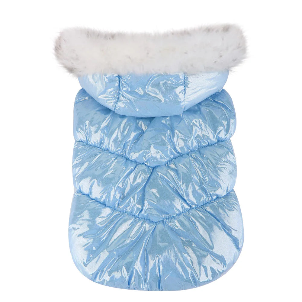 Super Warm Dog Clothes Waterproof Winter Dog Hoodie Outfit Pet Jacket Clothing Windproof Coat With Fur for Small Medium Dogs Pug