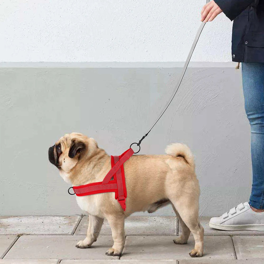 No Pull Nylon Dog Harness Reflective Dog Harnesses Mesh Breathable Pet Vests Quick Control for Small Medium Large Dogs Bulldog