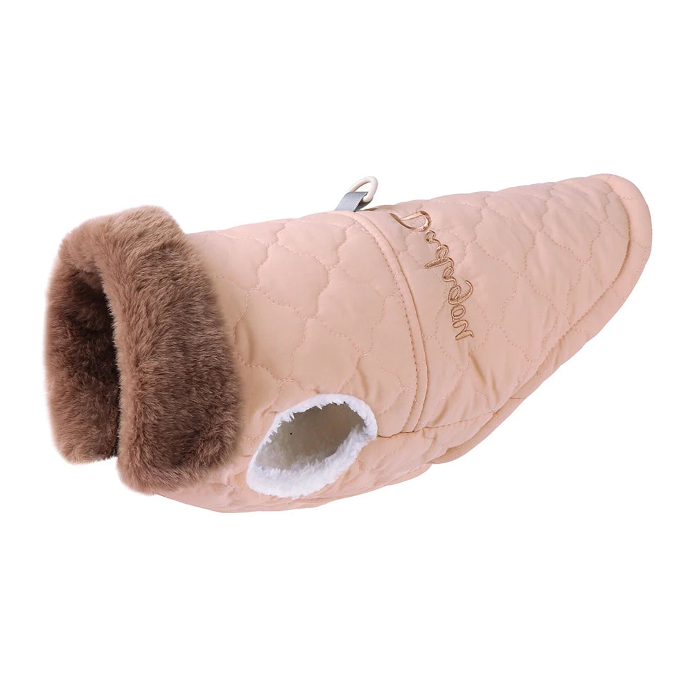 Warm Fleece Dog Clothes Windproof Winter Dog Jacket Coat Pet Puppy Vest Clothing with Fur Collar for Small Medium Dogs Chihuahua