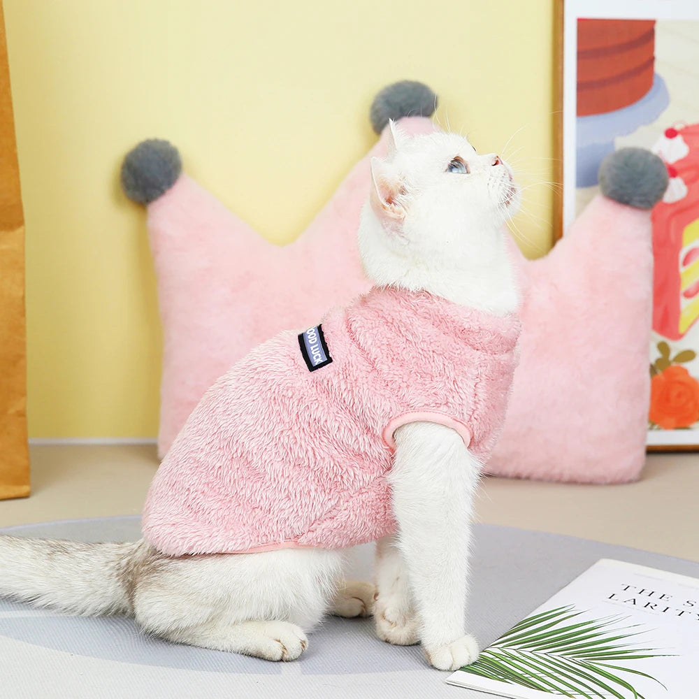 Warm Cat Puppy Clothes Soft Fleece Dog Kitten Jacket Vest Winter Chihuahua Coat Jumpsuit Pajamas Pet Clothing for Small Cat Dogs
