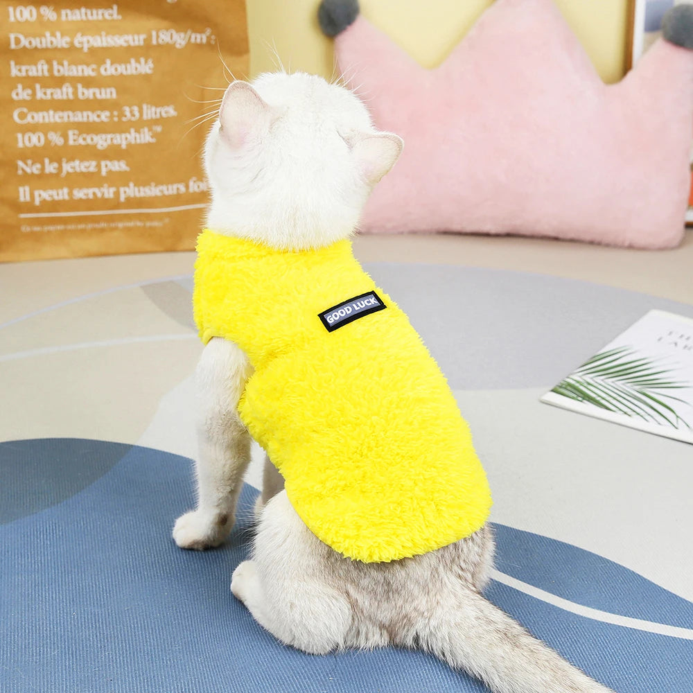 Warm Cat Puppy Clothes Soft Fleece Dog Kitten Jacket Vest Winter Chihuahua Coat Jumpsuit Pajamas Pet Clothing for Small Cat Dogs