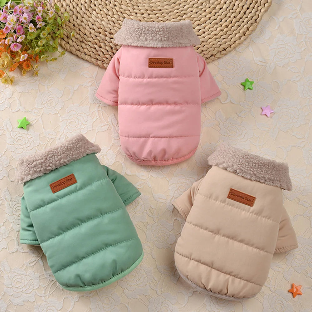Warm Winter Dog Clothes Fur Collar Dogs Clothing Jacket Outdoor Thick Pet Puppy Coat for Small Medium Dogs Yorkshire Chihuahua