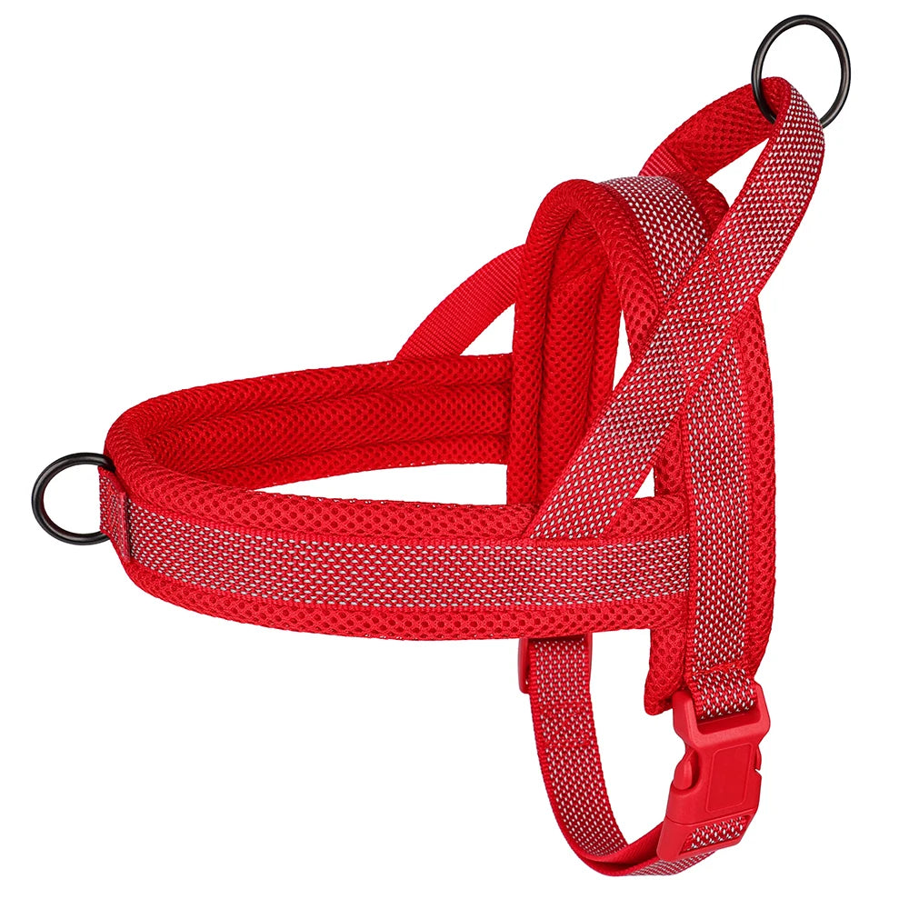 No Pull Nylon Dog Harness Reflective Dog Harnesses Mesh Breathable Pet Vests Quick Control for Small Medium Large Dogs Bulldog