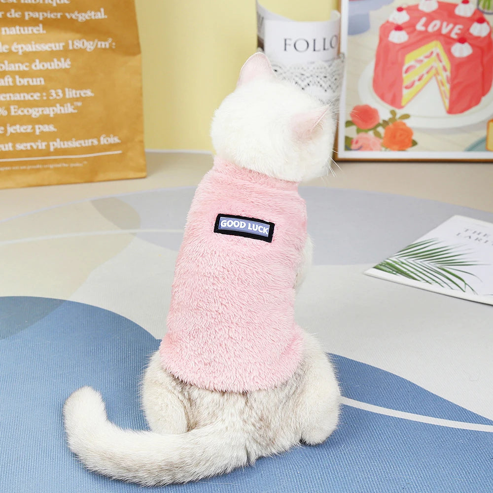Warm Cat Puppy Clothes Soft Fleece Dog Kitten Jacket Vest Winter Chihuahua Coat Jumpsuit Pajamas Pet Clothing for Small Cat Dogs