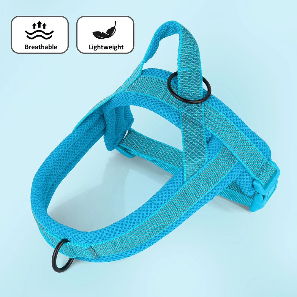 No Pull Nylon Dog Harness Reflective Dog Harnesses Mesh Breathable Pet Vests Quick Control for Small Medium Large Dogs Bulldog
