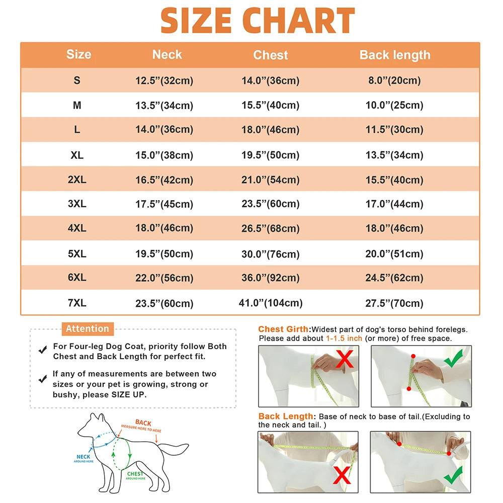 Winter 7XL Large Dog Clothes Jacket Waterproof Warm Pet Vest Coat French Bulldog Chihuahua Clothes for Large Small Dogs Labrador