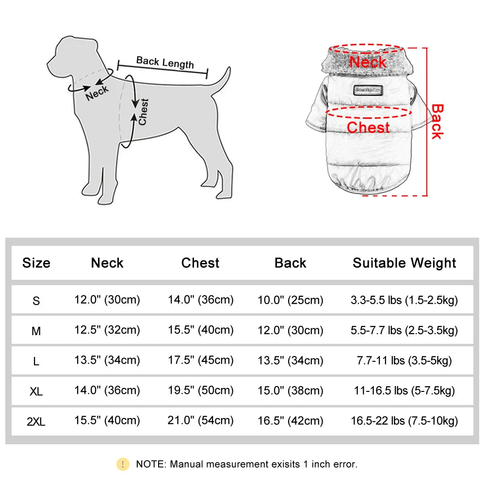 Warm Winter Dog Clothes Fur Collar Dogs Clothing Jacket Outdoor Thick Pet Puppy Coat for Small Medium Dogs Yorkshire Chihuahua