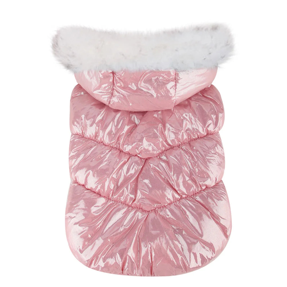 Super Warm Dog Clothes Waterproof Winter Dog Hoodie Outfit Pet Jacket Clothing Windproof Coat With Fur for Small Medium Dogs Pug
