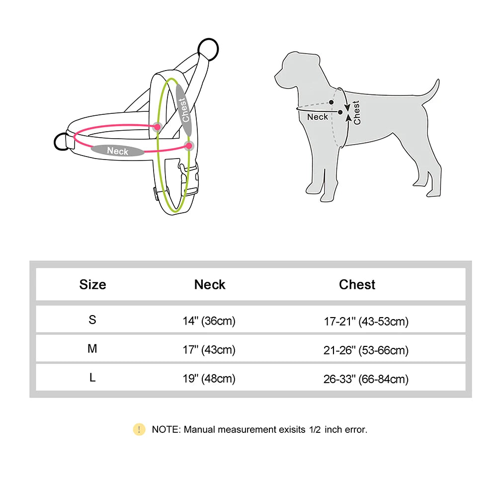 No Pull Nylon Dog Harness Reflective Dog Harnesses Mesh Breathable Pet Vests Quick Control for Small Medium Large Dogs Bulldog