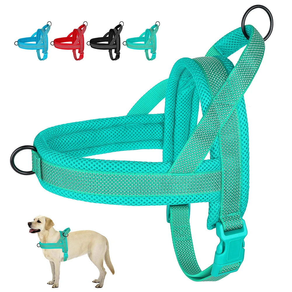 No Pull Nylon Dog Harness Reflective Dog Harnesses Mesh Breathable Pet Vests Quick Control for Small Medium Large Dogs Bulldog