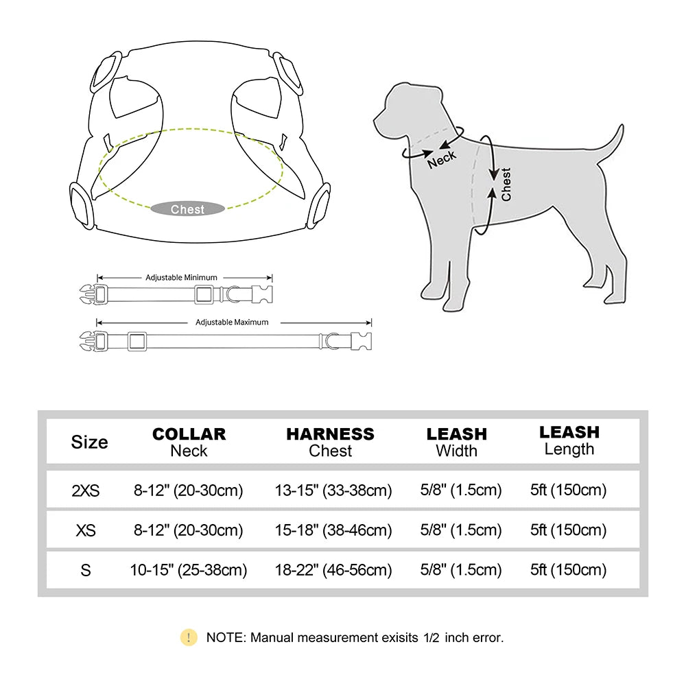 Nylon Dog Collar Harness Leash Cute Bowtie Puppy Dogs Harnesses Adjustable Pet Collars Vest With Lead for Small Medium Dogs Pug