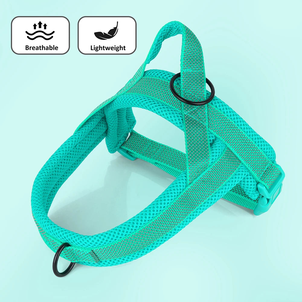 No Pull Nylon Dog Harness Reflective Dog Harnesses Mesh Breathable Pet Vests Quick Control for Small Medium Large Dogs Bulldog