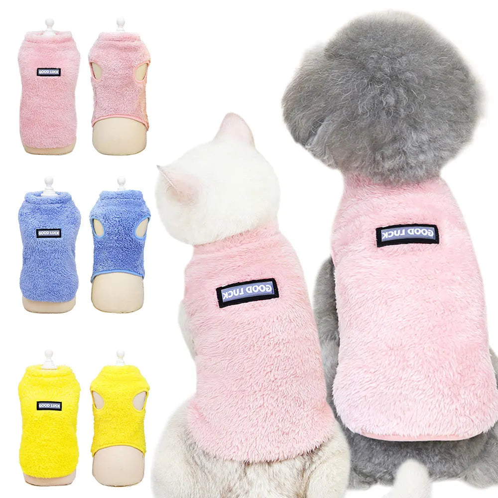 Warm Cat Puppy Clothes Soft Fleece Dog Kitten Jacket Vest Winter Chihuahua Coat Jumpsuit Pajamas Pet Clothing for Small Cat Dogs