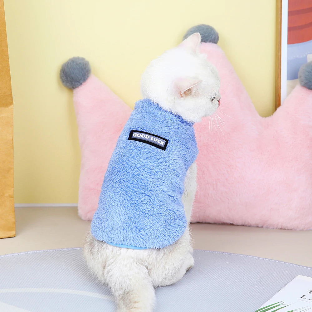Warm Cat Puppy Clothes Soft Fleece Dog Kitten Jacket Vest Winter Chihuahua Coat Jumpsuit Pajamas Pet Clothing for Small Cat Dogs