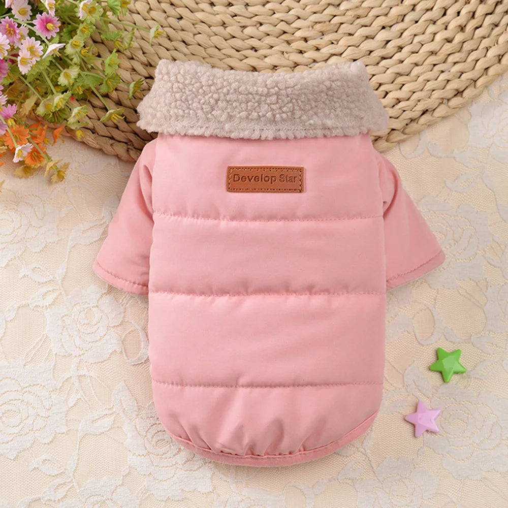 Warm Winter Dog Clothes Fur Collar Dogs Clothing Jacket Outdoor Thick Pet Puppy Coat for Small Medium Dogs Yorkshire Chihuahua