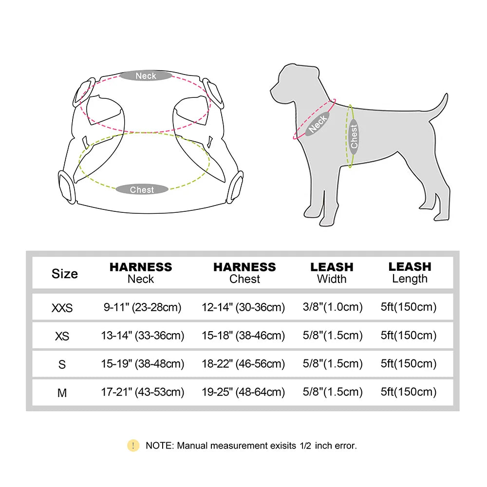 Cotton Dog Harness Leash Set Cute Small Dogs Puppy Cat Mesh Pet Harness with Walking Lead Stripe Puppy Vest for Chihuahua Yorkie